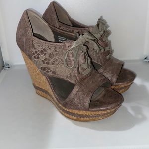 Not Rated lace wedges heels